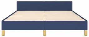 Estrutura de cama sem colchão 140x190 cm tecido azul