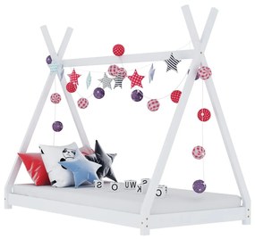 283359 vidaXL Estrutura de cama para crianças 80x160 cm pinho maciço branco