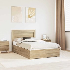 vidaXL Estrutura da Cama com gaveta com cabeceira Madeira processada