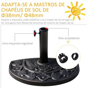 Base para Chapéu de Sol Peso 9 kg Base para Chapéu de Sol de Resina em