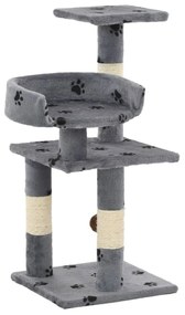vidaXL Árvore para gatos c/ postes arranhadores sisal 65 cm cinzento
