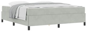 Estrutura da Cama Branco e Cinza Claro 180 x 200 cm Veludo