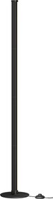 Candeeiro de pé LED com regulador de intensidade e luz branca quente, 3000 K, 18 x 18 x 139,4 cm, preto