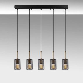 Candeeiro de Teto Kemtel – Preto – 80 x 9 x 121 cm