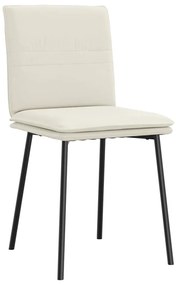 Cadeiras de jantar 2 pcs veludo cor creme