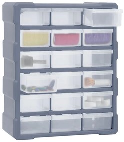 Caixa organizadora com 18 gavetas médias 38x16x47 cm