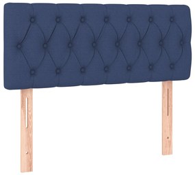 Cama com molas/colchão 90x190 cm tecido azul