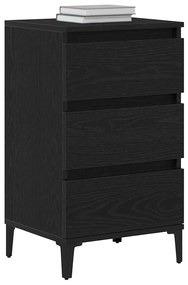 Cabeceira de noite vidaXL Preto Carvalho 40x35x70 cm Madeira do engend