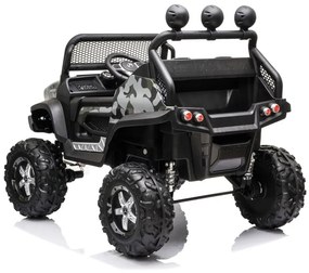 Carro elétrico para crianças Mercedes Unimog 12v, pneus de borracha, assento de couro camuflado