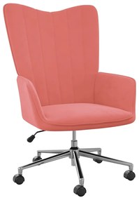 Cadeira de Descanso Veludo Rosa