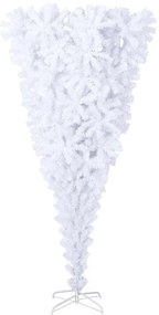 Árvore de Natal artificial invertida com suporte 180 cm branco