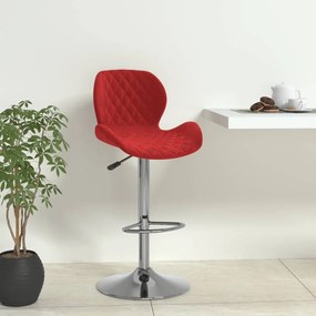 vidaXL Banco de bar veludo vermelho tinto