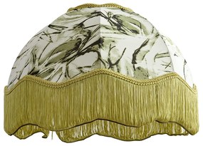 Abajur de tecido com design de folha e interior branco 45/15/21,5 - Heritage Clássico / Antigo