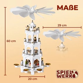 Pirâmide de Natal XL 60x20x20cm Branca
