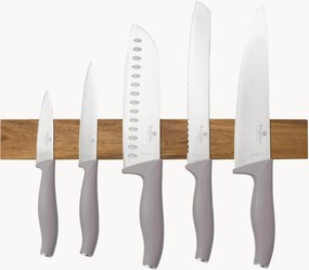 Facas de cozinha com suporte magnético Taupe, conjunto de 6
