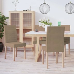 vidaXL Cadeiras de jantar 4 pcs tecido cinzento-acastanhado