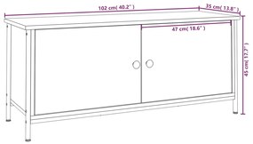 Móvel TV c/ portas 102x35x45cm deriv. madeira carvalho sonoma