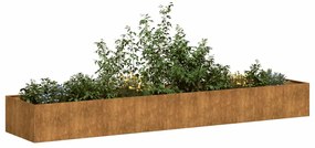 vidaXL Floreira enferrujada 360x80x40 cm aço resistente