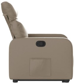 Poltrona reclinável elevatória couro artificial cor cappuccino