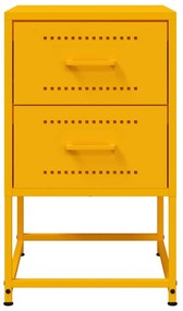 Mesa de cabeceira 36x39x60,5 cm aço amarelo mostarda