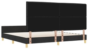 Estrutura de Cama de Tecido Preto vidaXL 200x200 cm