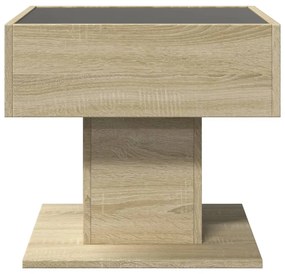 Mesa de centro c/ LEDs 50x50x45 madeira processada