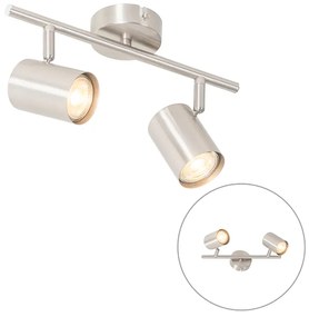Candeeiro de Teto Moderno Aço 2 Luzes Ajustáveis - Jeana Moderno