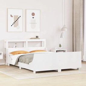 vidaXL Cama sem colchão 160x200 cm madeira de pinho maciça branco
