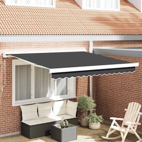 vidaXL Toldo Retrátil Manual Antracite 300x250 cm