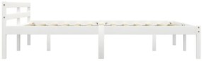 Estrutura de cama 160x200 cm madeira pinho maciço branco