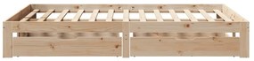 Estrutura de cama c/ gavetas 140x200 cm madeira de pinho maciça