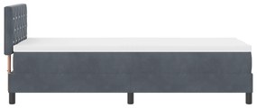 Cama Box Spring com Colchão Cinza Escuro 80x200 cm Veludo