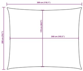 Para-sol estilo vela tecido oxford retangular 2x3 m castanho