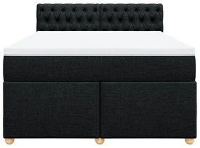 Cama com molas/colchão 140x190 cm tecido preto