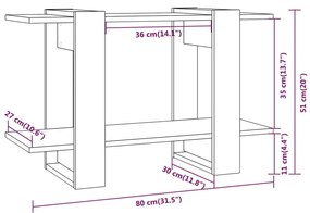 Estante/divisória 80x30x51 cm branco