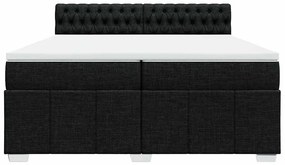 Cama com molas/colchão 200x200 cm tecido preto