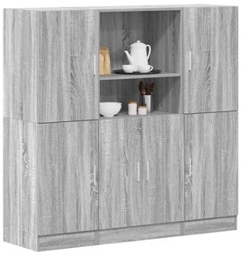 3 pcs armário de cozinha conjunto deriv. madeira cinza sonoma