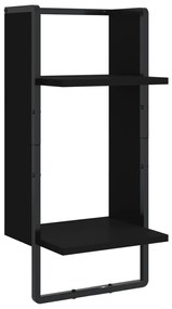 4 pcs prateleiras de parede derivados de madeira preto
