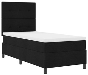 Cama Box Spring com Colchão Preto 90x200 cm Tecido