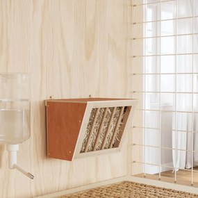 vidaXL Comedouro para coelhos 25x18,5x20,5 cm madeira de abeto maciça