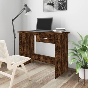 vidaXL Secretária 100x50x76cm derivados de madeira cor carvalho fumado