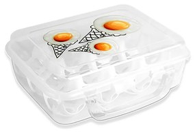 Caixa para 12 Ovos Plástico Incolor 20X16X7cm