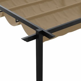 Gazebo Montado na Parede Cinzento-acastanhado 3 x 4 m Aço