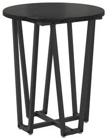 Mesa de Apoio vidaXL 2 pcs Preto Carvalho Madeira Engenharia e Metal
