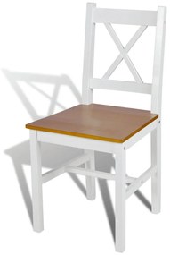 Cadeiras de jantar 4 pcs madeira de pinho branco