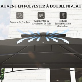 Tenda para churrasco com toldo para jardim 240 x 150 x 257 cm (GRELHADOR NÃO INCLUIDO), ganchos de teto, prateleiras e cestos, cinzento escuro