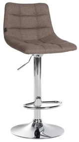 Banco de bar Jerry em tecido com estrutura cromada 87-108,5 x 43 x 46,5 cm Castanho acinzentado
