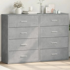 vidaXL Aparadores 2 pcs 60x31x84 cm derivados madeira cinzento cimento