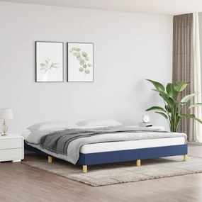 Estrutura de cama sem colchão 180x200 cm tecido azul