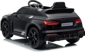 Carro elétrico para Crianças 12V 4x4 Audi RS6 Avant GT Rodas de espuma EVA, Assento Couro ecológico Preto
